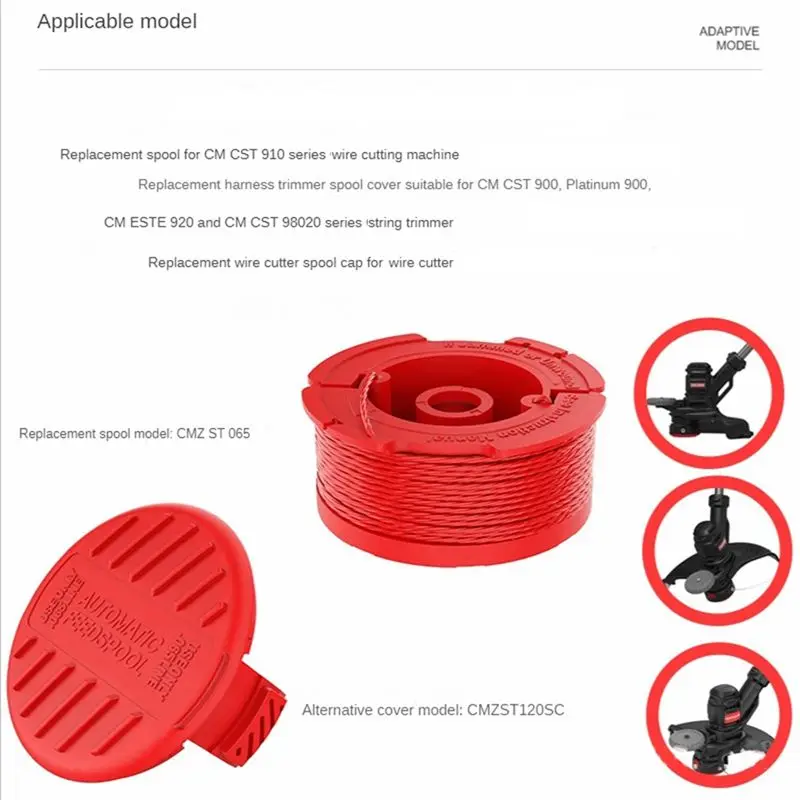 HITL 12-Pack CMZST080/CMZST120SC Spool Nylon Trimmer Head Mowing Line for Mowers