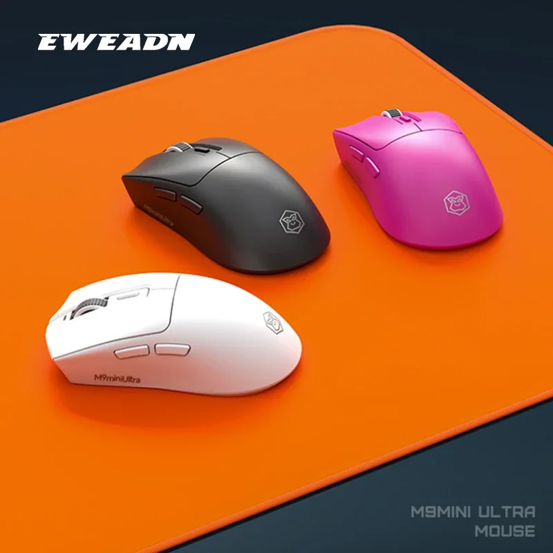 EWEADN M9 Mini Ultra Wireless Mouse Tri Mode Dual 8K PAW3395 Polling Rate 0.03ms Low Latency BT 2.4g Gaming Mouse PC Gamer Gifts