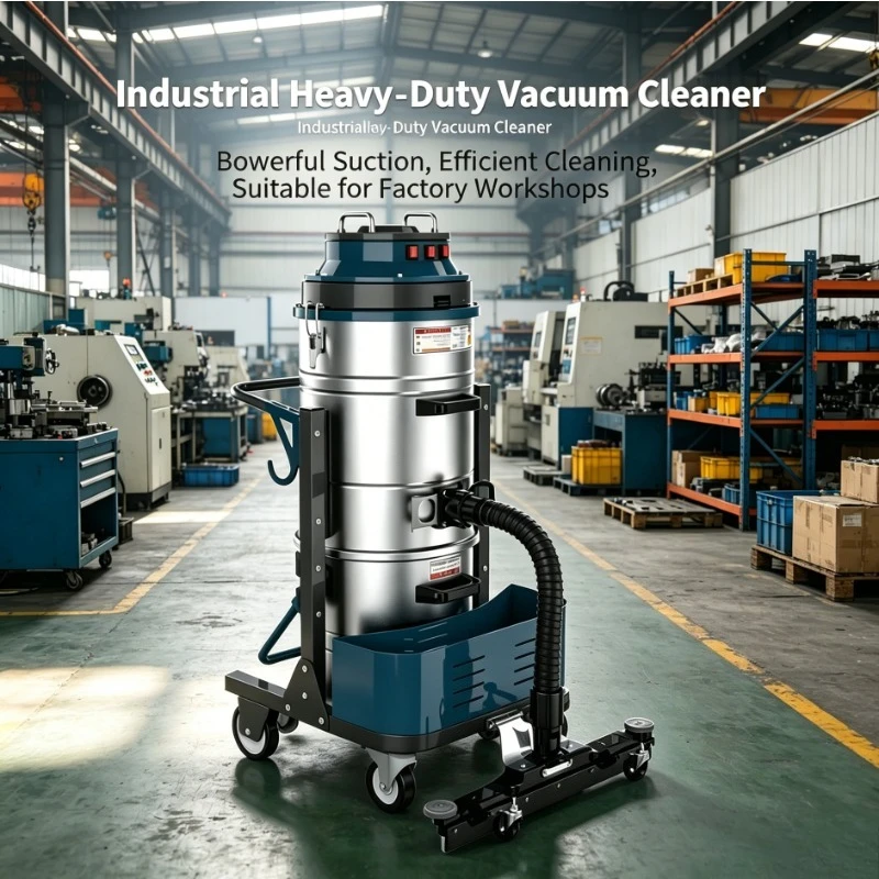 Wet Dry Industrial Vacuum Cleaner Single Phase Mobile Trolley Type Heavy Duty Dust Collector Hand Push Industrial Suction