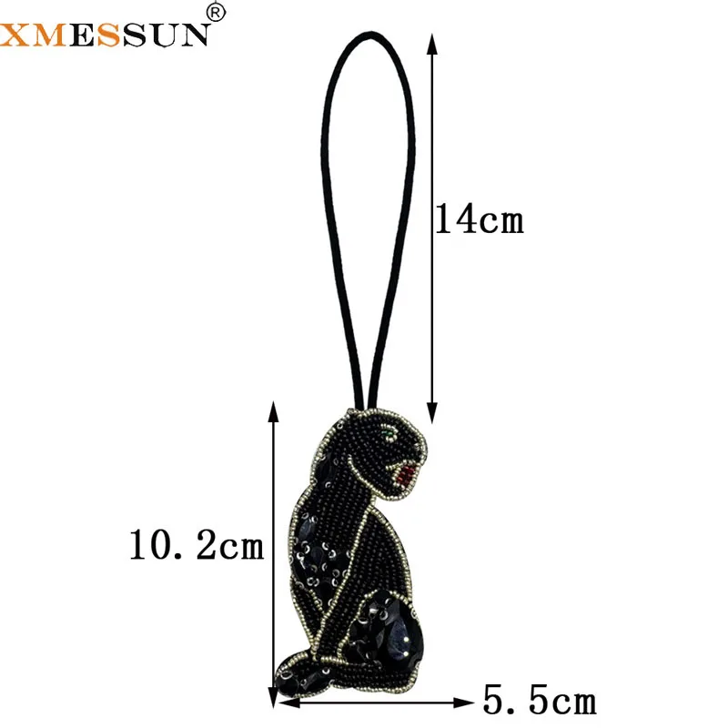 XMESSUN New Trendy DIY Pendant,Bag's Accessory,Beaded Charm,Fashionable Unique Dark Style Cat Head Tiger Bag,Keychain Leopard