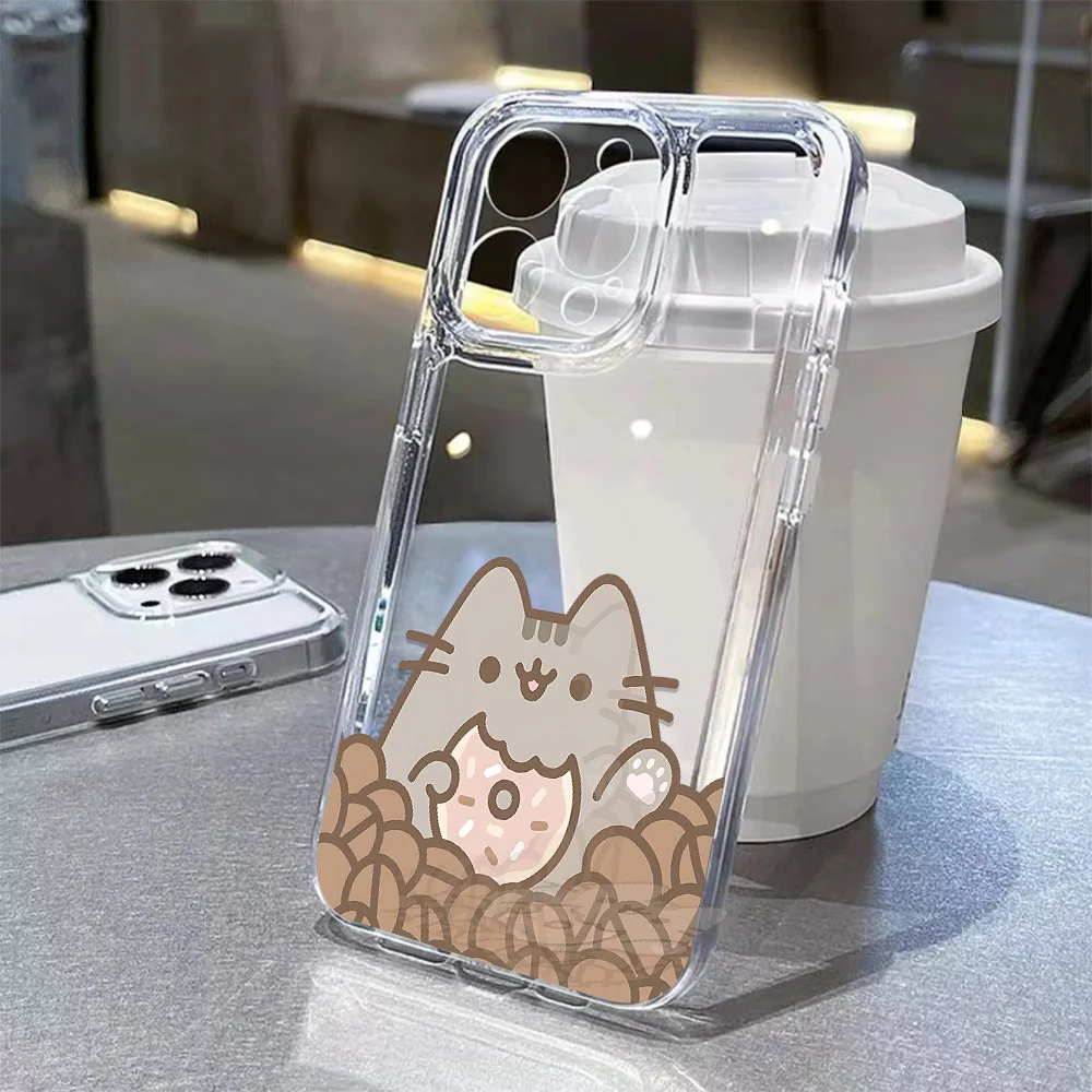 Cute Gray Cat Phone Case For Samsung Galaxy S26 S25 S24 S23 S22 S21 S20 FE Note20 Note10 Edge Plus Ultra Lite 5G Clear Cover