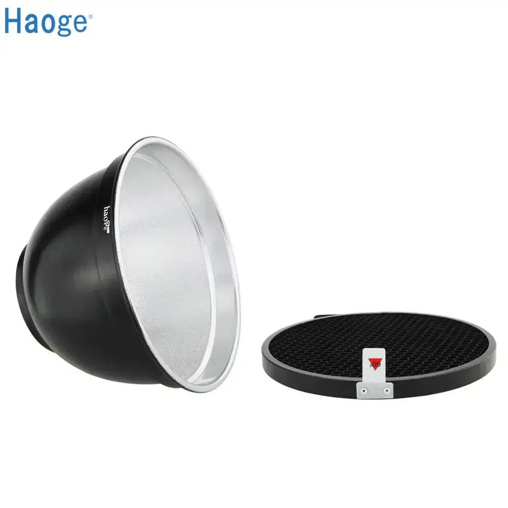 

Haoge 7" Standard Reflector Diffuser with 60 Degree Honeycomb Grid for Balcar Alien Bees Paul C Buff Einstein Studio Light Flash