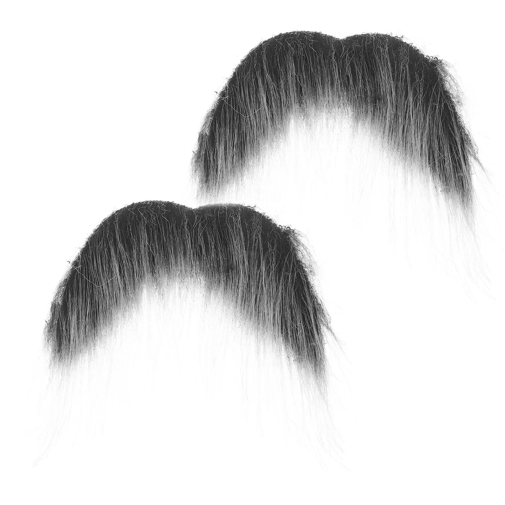 

2 pcs Realistic Fake Costume Accessory For Halloween Cosplay Theatrical Performance Self Adhesive Mustache Facial Hair Prop