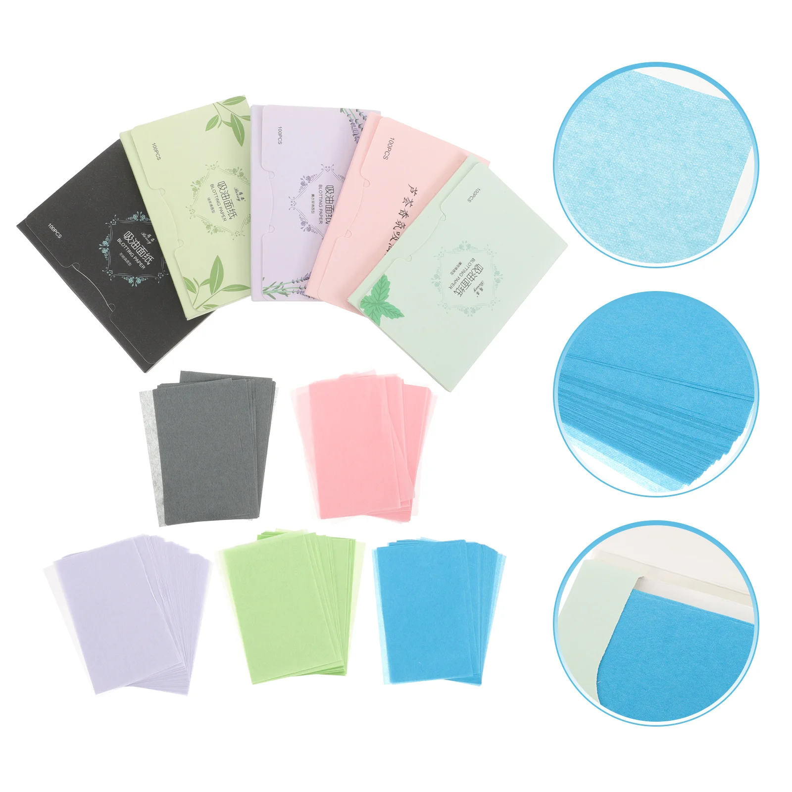 

500 Pieces Facial Oil Blotting Paper Linen Pink Lavender Green Tea Chamomile Rose Fragrance for Home Gym Office
