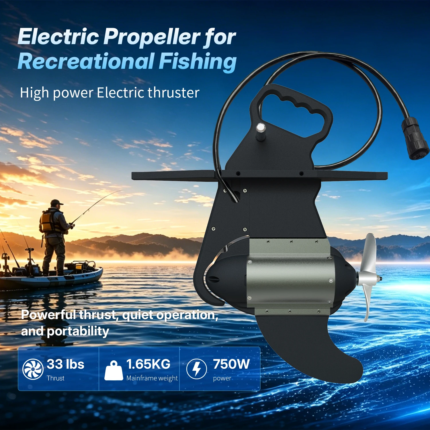 Hobie Kayak Motor Electric Thruster, Underwater Propeller Engine for Fishing Boat Paddle Board