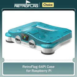 RetroFlag 64Pi Case Compatible with Raspberry Pi 5 Dual USB Ports, SD Card Storage for Raspberry Pi with Safe Shutdown and Reset