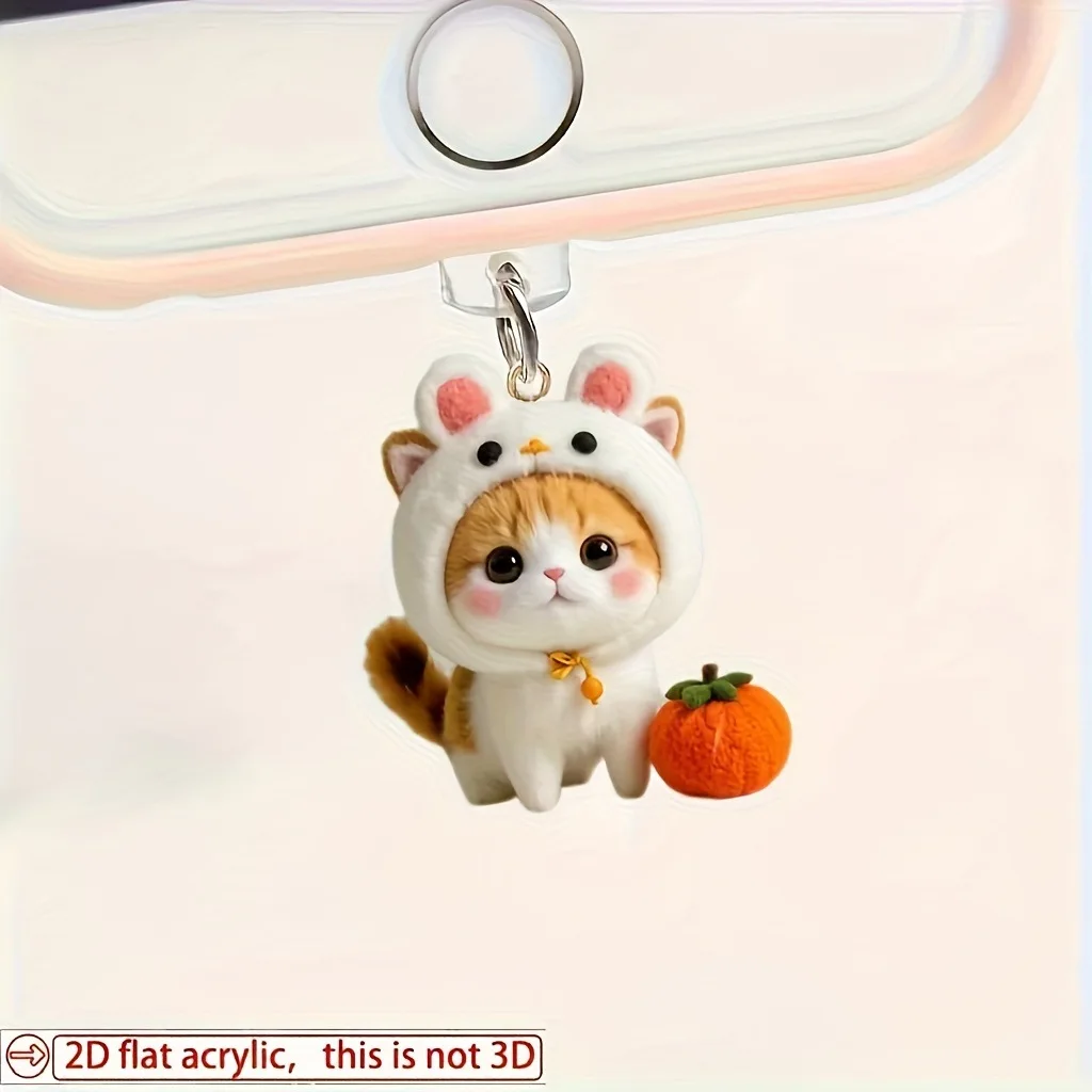 Plugue de poeira de telefone em forma de coelho e gato, pingente de plugue de poeira de telefone acrílico, adequado para iPhone 17, protege a interface do telefone e adiciona personalidade, protetor de interface à prova de poeira, também pode ser usado como decoração de telefone pequeno