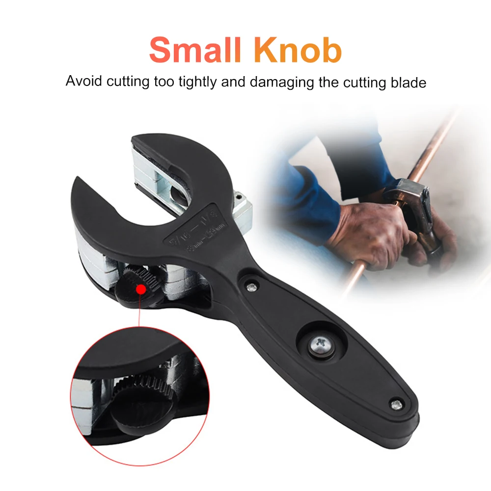 Heavy Duty Ratchet Pipe Cutter - Adjustable Alloy Hose Cutting Tool for PVC, Copper, Rubber Pipes - Ergonomic Handle for Easy Us