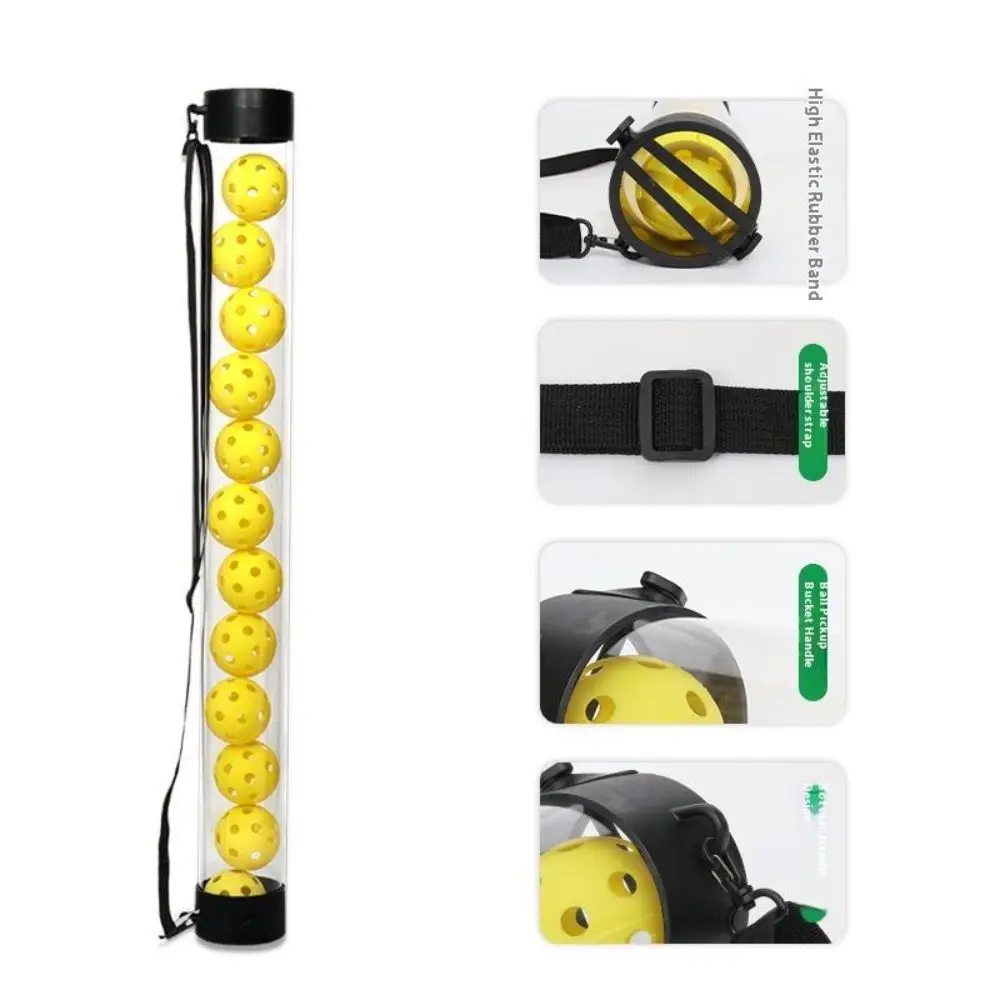 With Adjustable Strap Pickleball Pickup Tube Versatile Durable Tennis Ball Picker 12 Balls Storage Pickleball Retriever Tube
