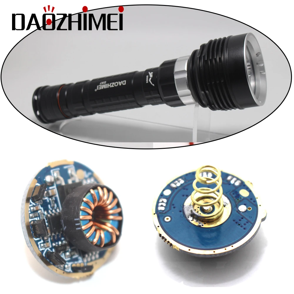 DX7L2 Diving Flashlight 3 modes control drive board for 3 x 18650 T6 L2 diving torch