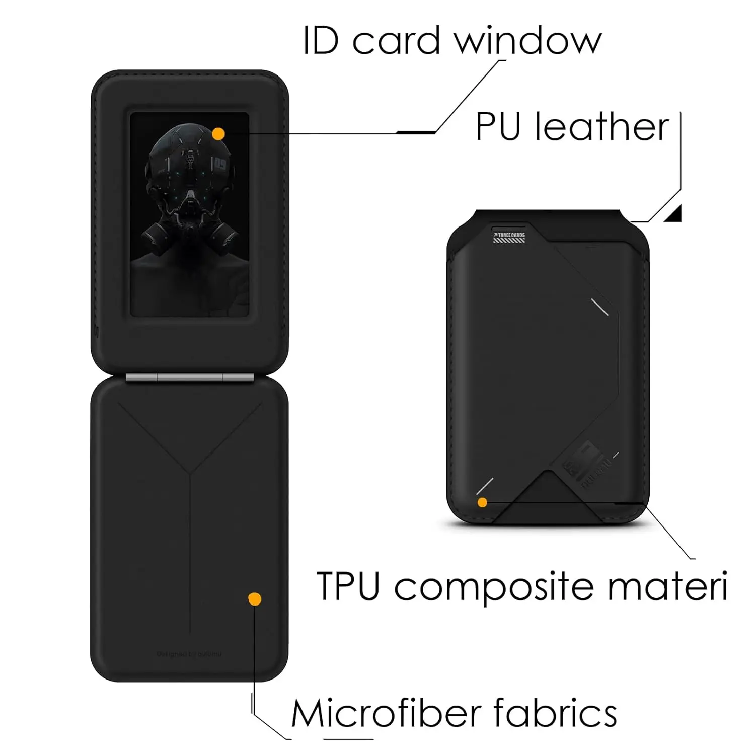 Imagem -06 - Aulumu-suporte de Carteira Magnética em Compatível com Magsafe Suporte Ajustável Janela de Identificação Aberta Vara para Iphone 15 14 13 12