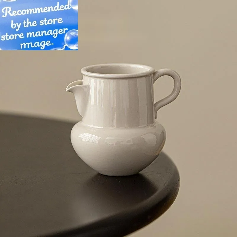 

160ml Retro Grass Wood Grey Anti Scalding Tea Pitcher with Handle Zen Fair Cup Cha Hai Justice Cup Coffee Mug Drinkware Supplies