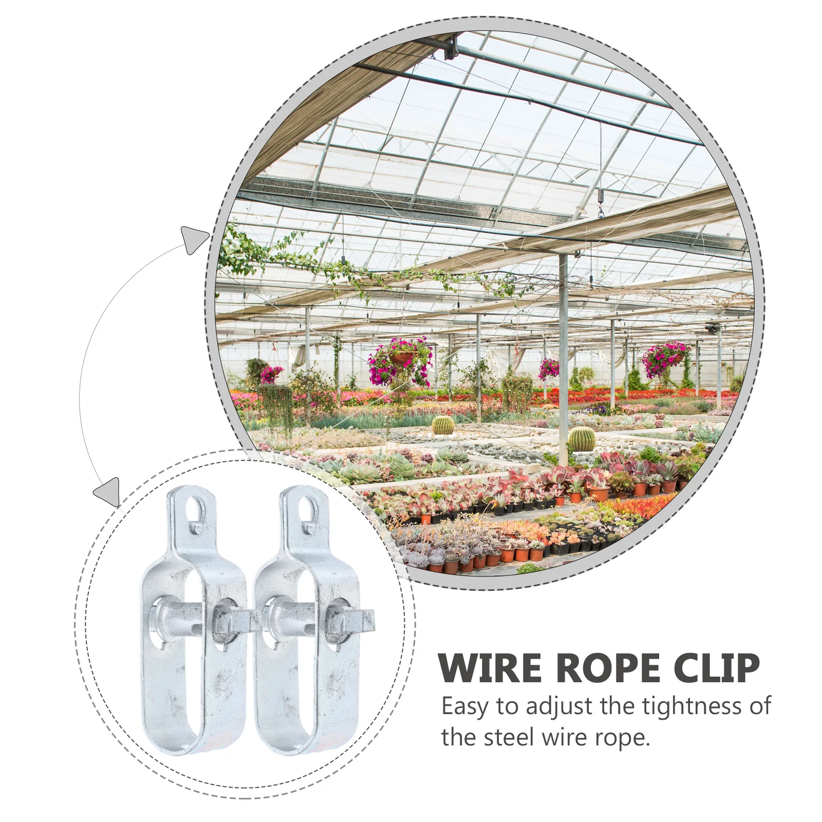 

10Pcs Wire Tightening Tool Galvanized Iron Metal Wire Clips for Fence Trellis Vineyard Greenhouse Cable Tensioner Clamp