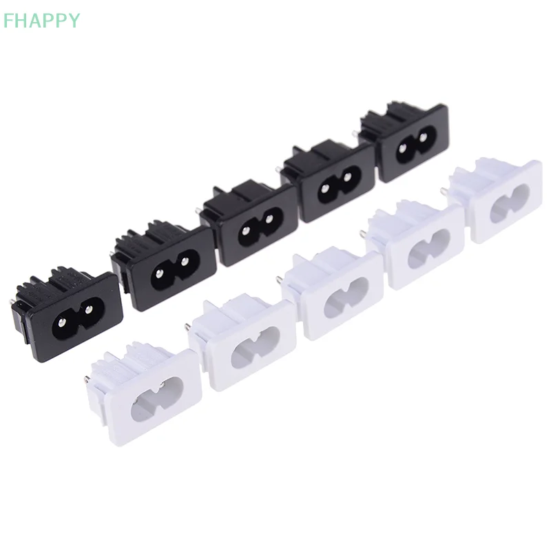 5Pcs AC250v 2.5a Iec320 C8 Male 2 Pins Power Inlet Socket Connector