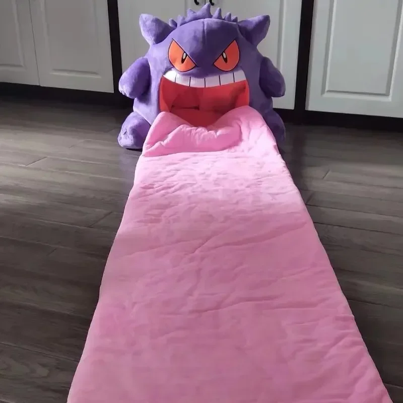 Kawaii Anime Pokemon Gengar Big Tongue Plushies Peripheral Big Size Sleep Pillow Dual Purpose Nap Blanket Gifts For Children