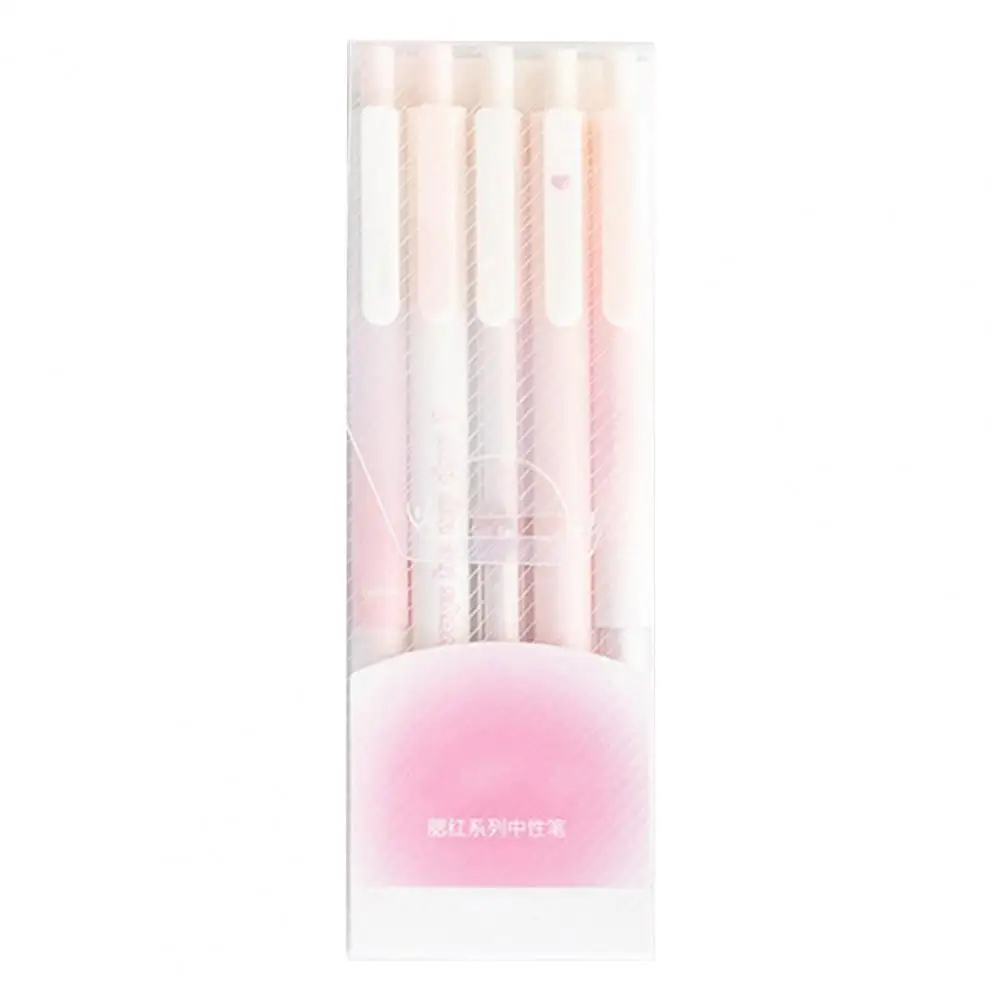 클립이 달린 탈착식 젤 볼펜, 빠른 건조 그라데이션 컬러, 플라스틱 글쓰기 펜, 학용품, 상자당 5 개, 0.5mm