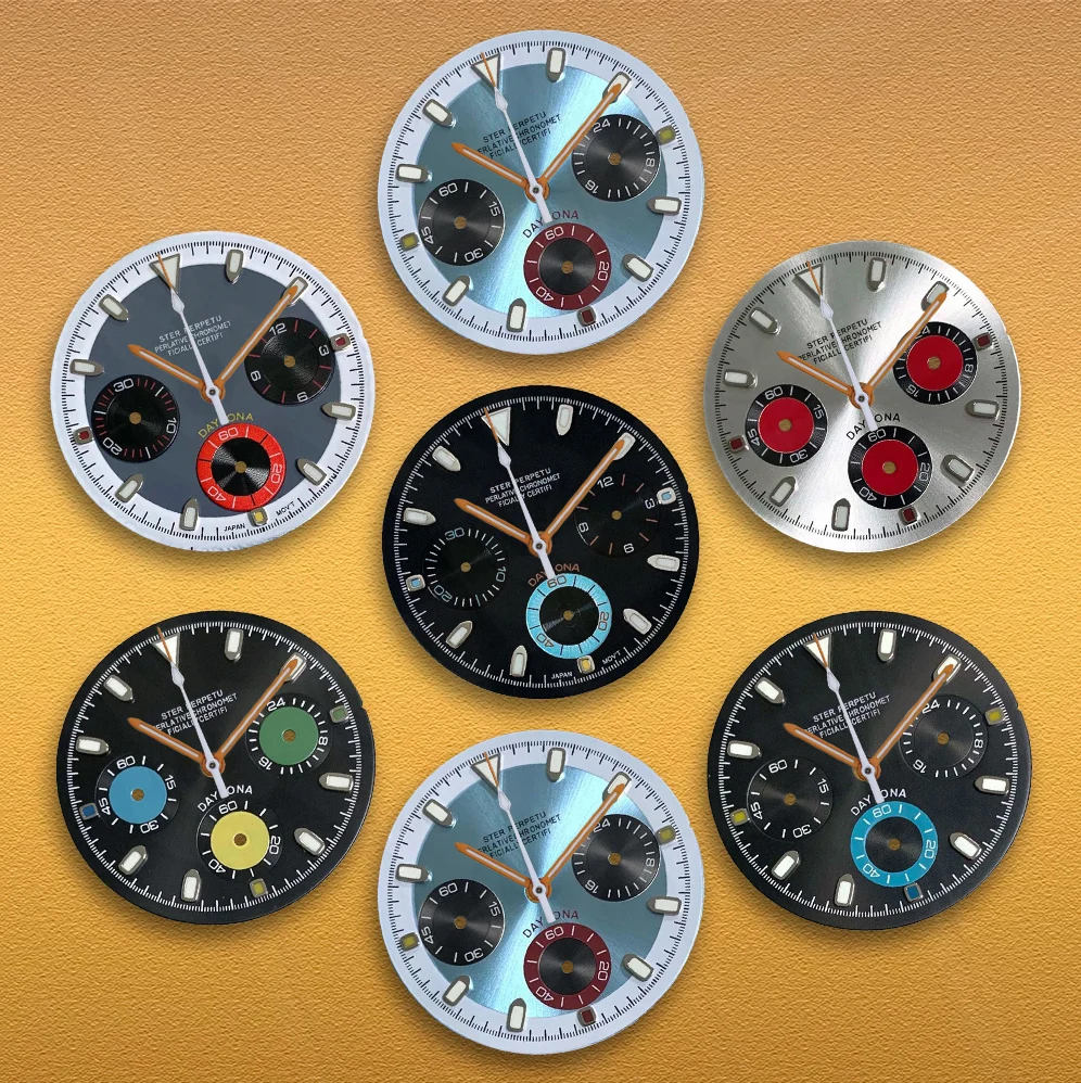

SEI VK63 29.8mm movements S-Logo Panda Style Dial - Green Luminous C3 men's watches Watch modification accessories