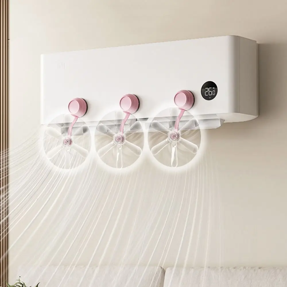 

3Pcs Wall Mounted Conditioning Guide Fan Windmill Shaped Adjustable Suction Cup Air Conditioning Ventilator Anti Direct Blowing