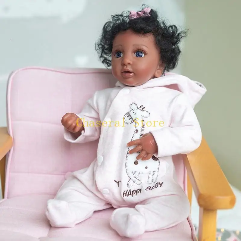 E7CE 45cm/17in Reborns for Doll Baby Girl for Doll Nurturing for Doll Realistic Handmade Soft Body for w/ Opened-Eyes Rooted