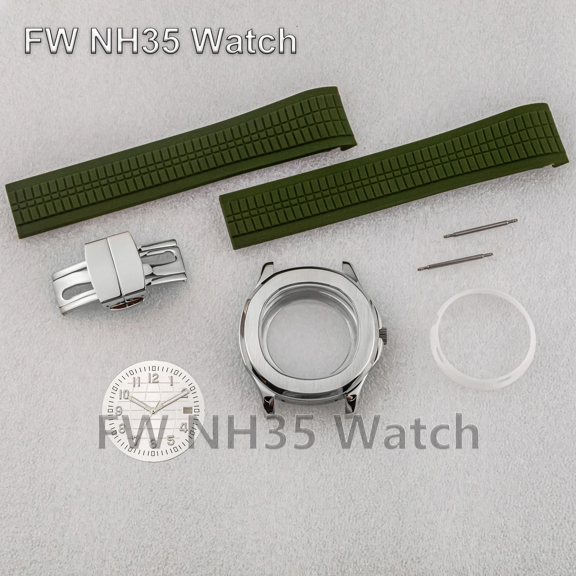 NH35 Case 42mm Watch Case for AQUANAUT Nautilus Watches 10ATM Waterproof Case Strap Dial Hands fit NH34/35/36 Automatic Movement