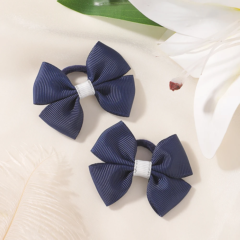 BABY BOWS 2 Stück/Set Kinder Mädchen Niedliche Doppelschichtige Schleifen-Haargummis Haarbänder Kinder Basis-Pferdeschwanz-Kopfschmuck Haaraccessoires – Detail 16