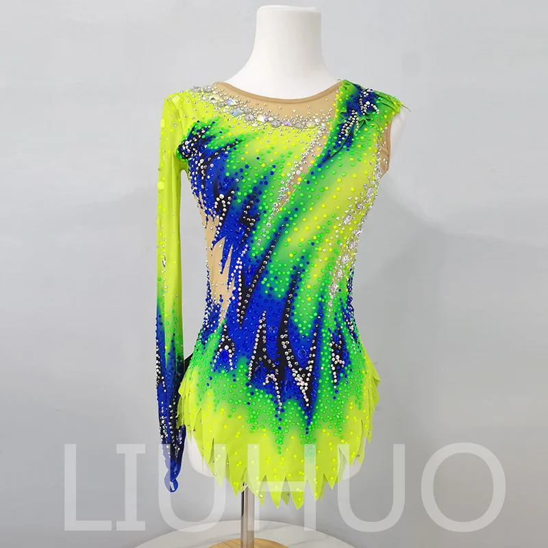 LIUHUO Rhythmic Gymnastics Leotard Competitive Cheerleading Performance For Children