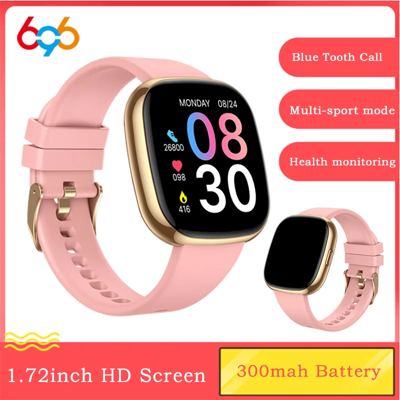 

696 Мужчины Женщины Синий Зуб Будильник Смарт-часы Мониторинг Сердечного ритма сна Здоровье Водонепроницаемые Смарт-часы Спорт Фитнес