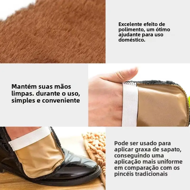 10 Stück Multifunktionales Leder-Schuhpoliertuch, Schuhpolierhandschuh, tragbares, weiches Plüsch-Schuhglanztuch, Handheld – Detail 6