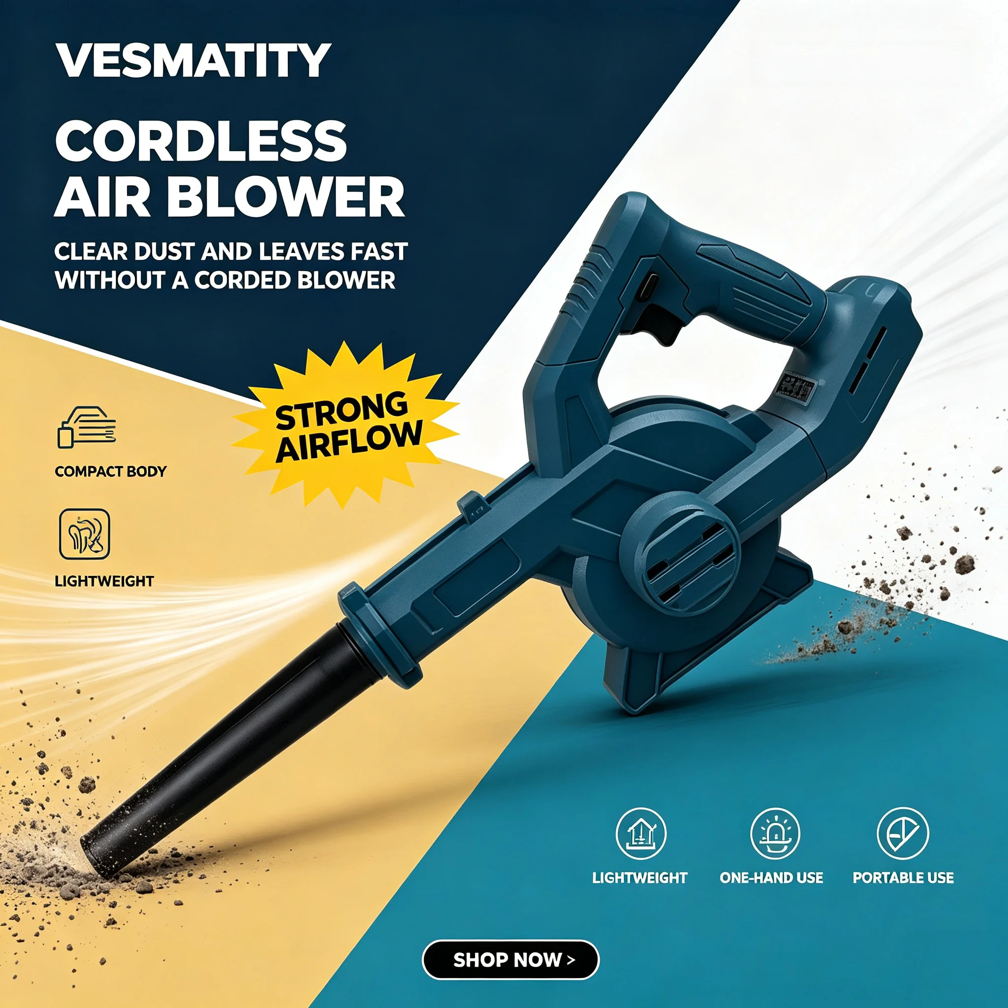 Vacuum Cleaner Woodworking - VESMATITY Электрический беспроводной воздуходув, ручной пылесос