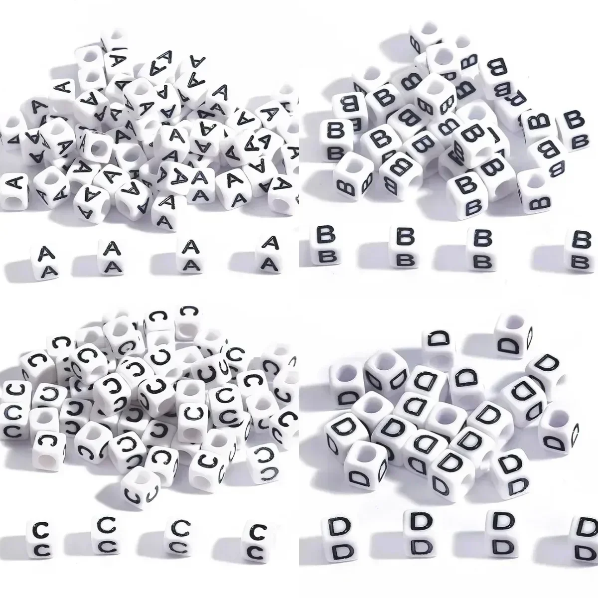 100-500Pcs White Alphabet Letter Beads A-Z Acrylic Beads Loose Spacer Beads for DIY Jewelry Making Bracelet Necklace Earrings