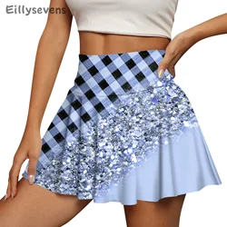 2024 Summer Women Sports Tennis Dance Fitness Short Skirts Quick Drying Solid Female Lining High Waist Mini Golf A Line Skirts