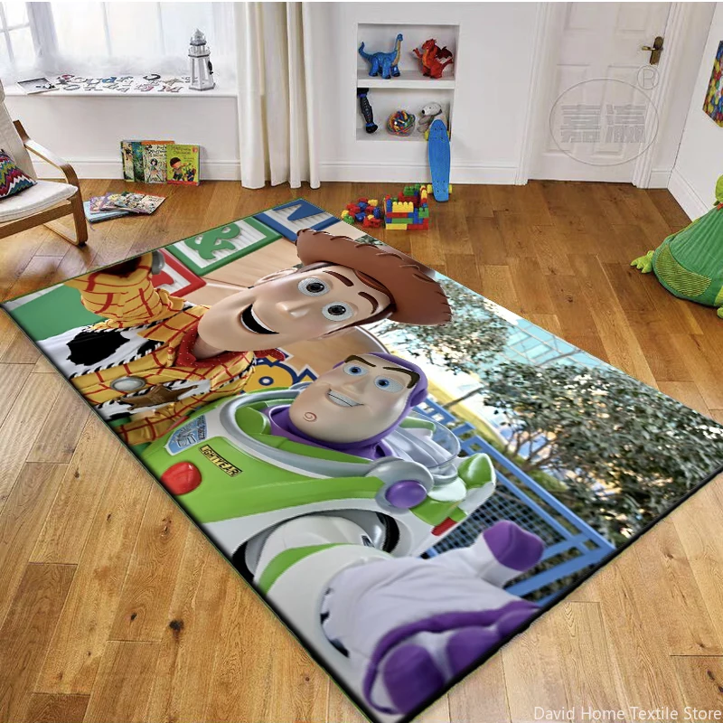 3D Cartoon Toy Story carpet for Children Living room Bathroom Non-slip Mat Round Carpet Kitchen Rug Decoration