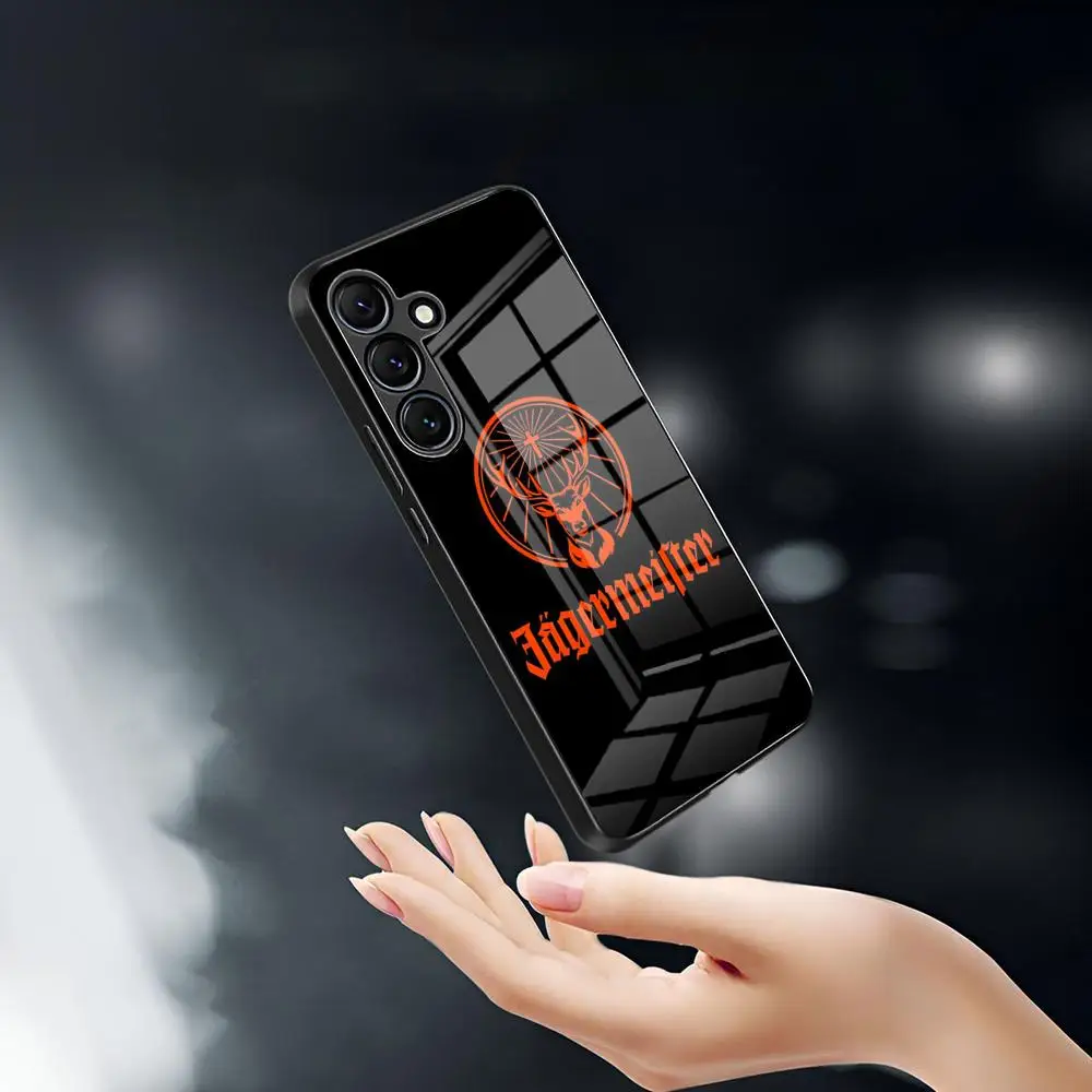 Jagermeister شعار قضية الهاتف لسامسونج غالاكسي S25 S24 S23 S22 S20 S21 نوت 20 الترا زائد Fe غطاء زجاجي فضي ملون #5
