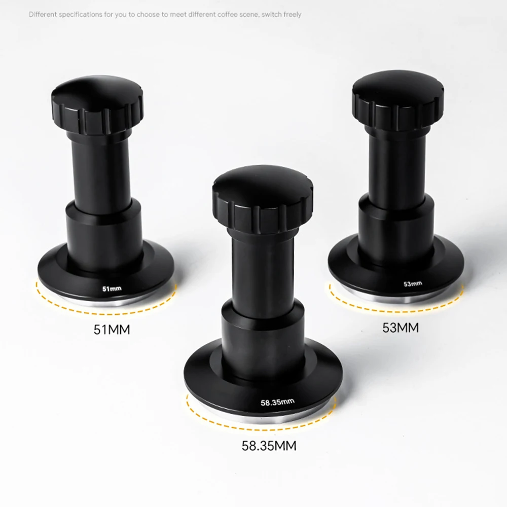 51/53/58mm Coffee Impact Tamper Stainless Steel Flexible Tamper 25-35 Lbs Pressure Four Spring Adjustable Barista Tool
