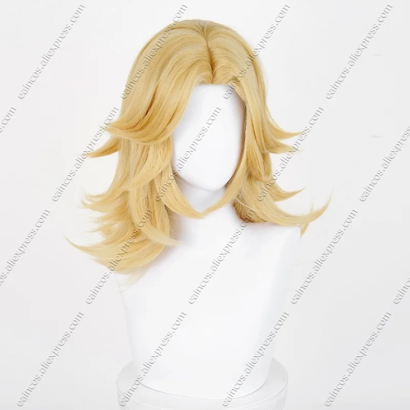 Invisible Woman Cosplay Wig 45cm Long Mix Gold Heat Resistant Synthetic Hair
