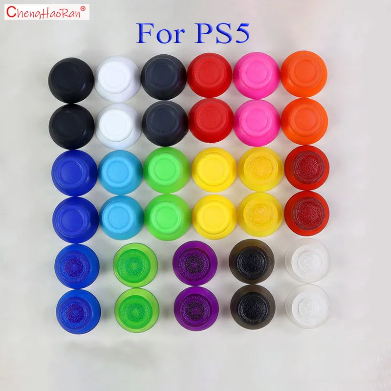 A Pair Mushroom Head Caps For PS5 Game Controller Joystick Cap Transparent Color Solid Color Anti Slip Protection Replacement