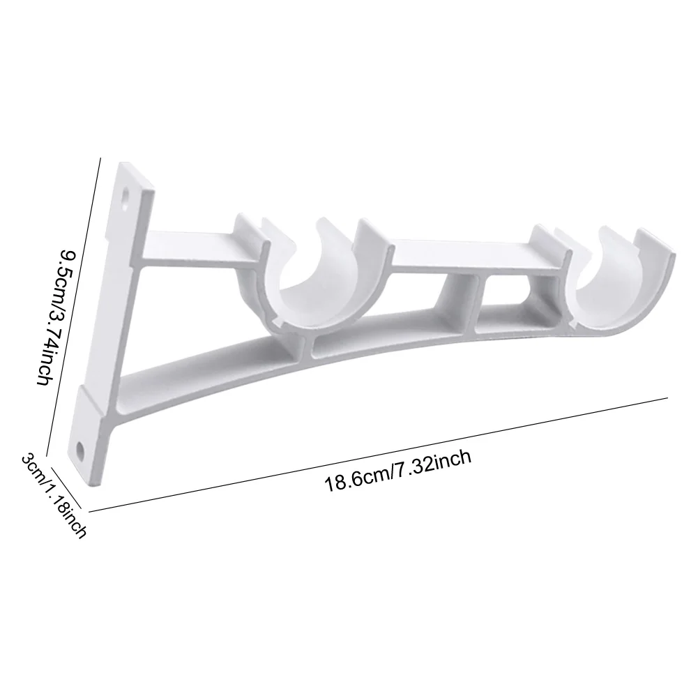 2 حزمة قضيب الستارة السنانير سبائك الألومنيوم قضيب دعم شماعات قضيب الستارة أجهزة معلقة لقضيب الستائر لدعم شماعات الحائط #6