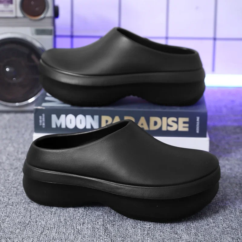 

Мужские тапочки, минималистичные нескользящие туфли на платформе толщиной 5 см, мужские домашние и уличные пляжные садовые модные сандалии для пар