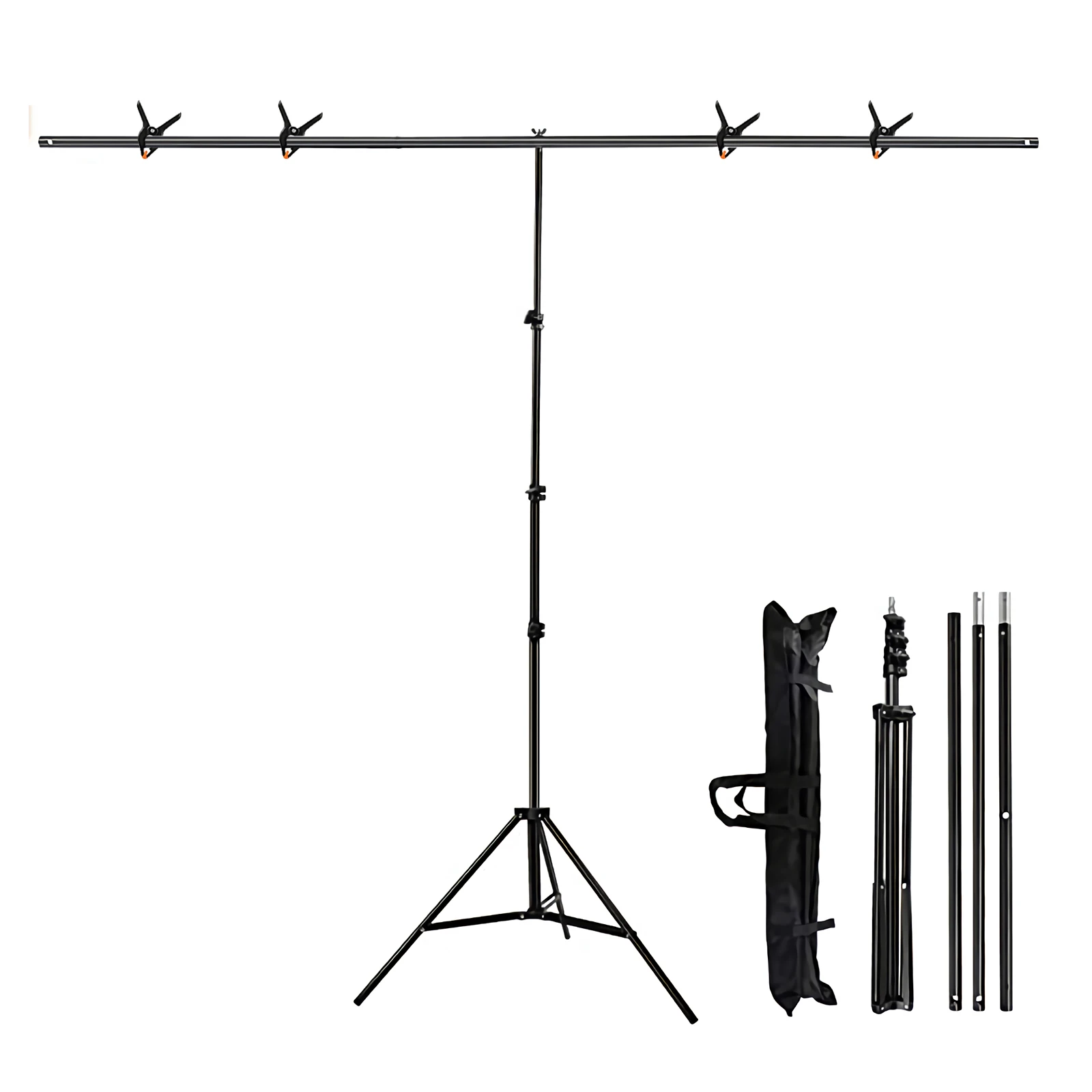 

Mehofond T-shaped Tripod Stand Photography Background Adjustable 1.5x2m Support Photo Studio for Muslin Polyester Backdrop Props