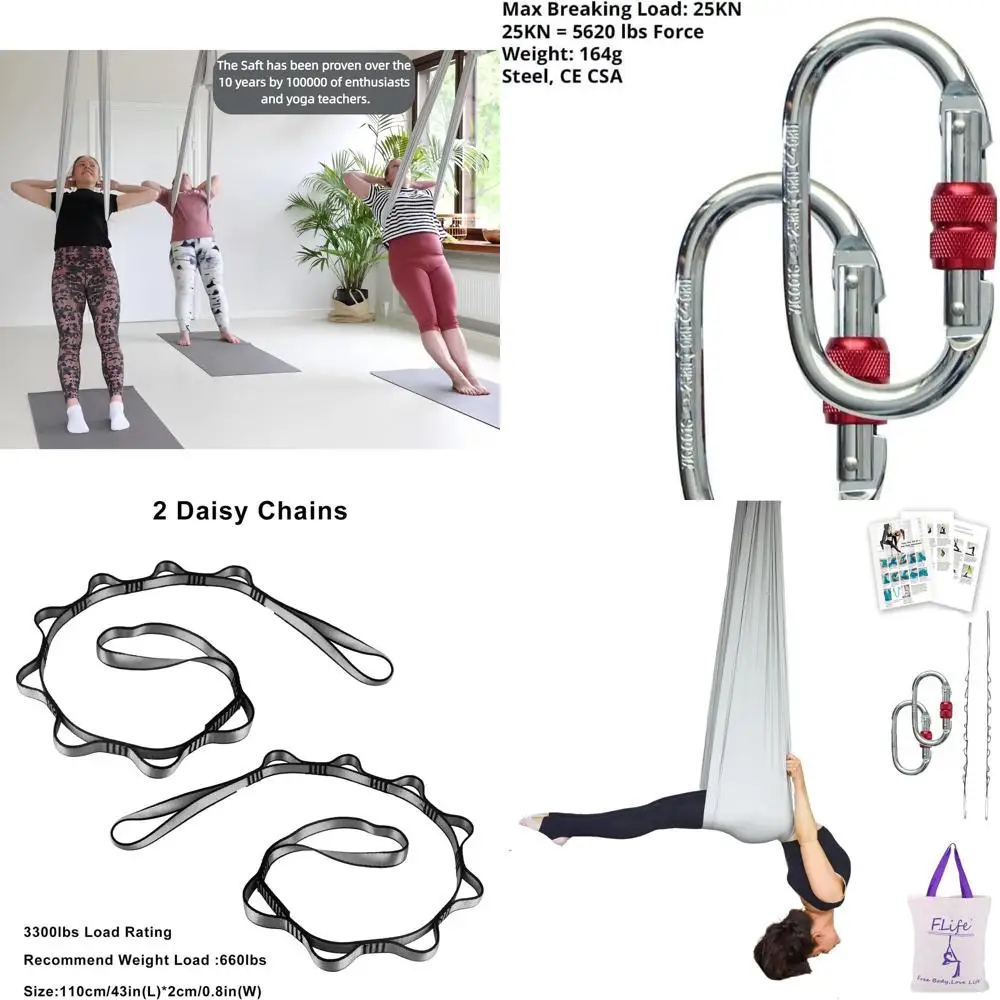 Yoga Inversion Hammock and Swing Kit for Strength Training and Inversions