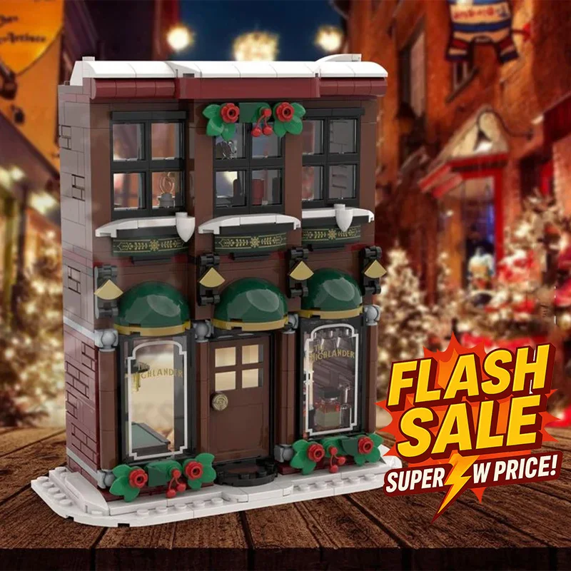 

Архитектурная и модель магазина с видом на улицу, набор рождественских строительных блоков, забавная сборная игрушка для праздничных подарков