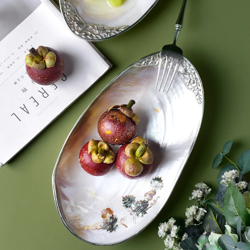 Vassoio di frutta Internet celebrità creativo guscio naturale vassoio creativo Vassoio di frutta Soggiorno tavolino di casa luce di lusso