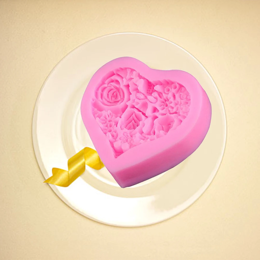 

1Pcs Non-Toxic Silicone Heart Shape Cake Mold Baking Tool For Cupcake Muffin Chocolate Soap Polymer Clay - Pink