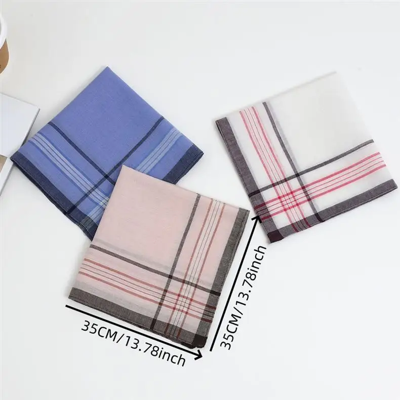 12 قطعة الرجال البوليستر الكلاسيكية منقوشة منديل خمر رقيقة المسنين مناديل النساء المسنين 35*35 سنتيمتر #5