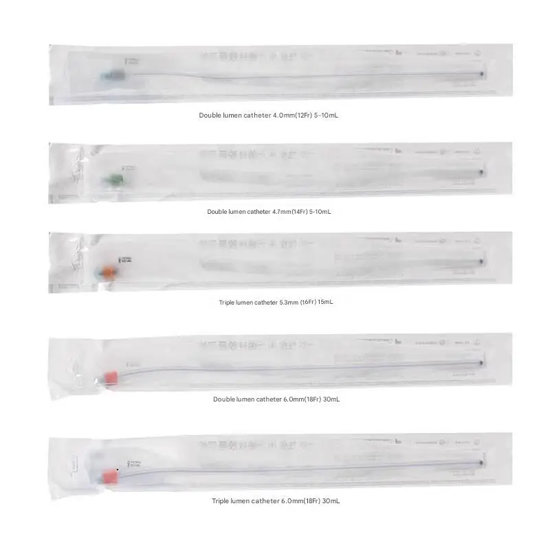 Medical Silicone Catheter Sterile Double and Three Chambers Disposable Drainage Collection Bag Silicone Catheter Health Care