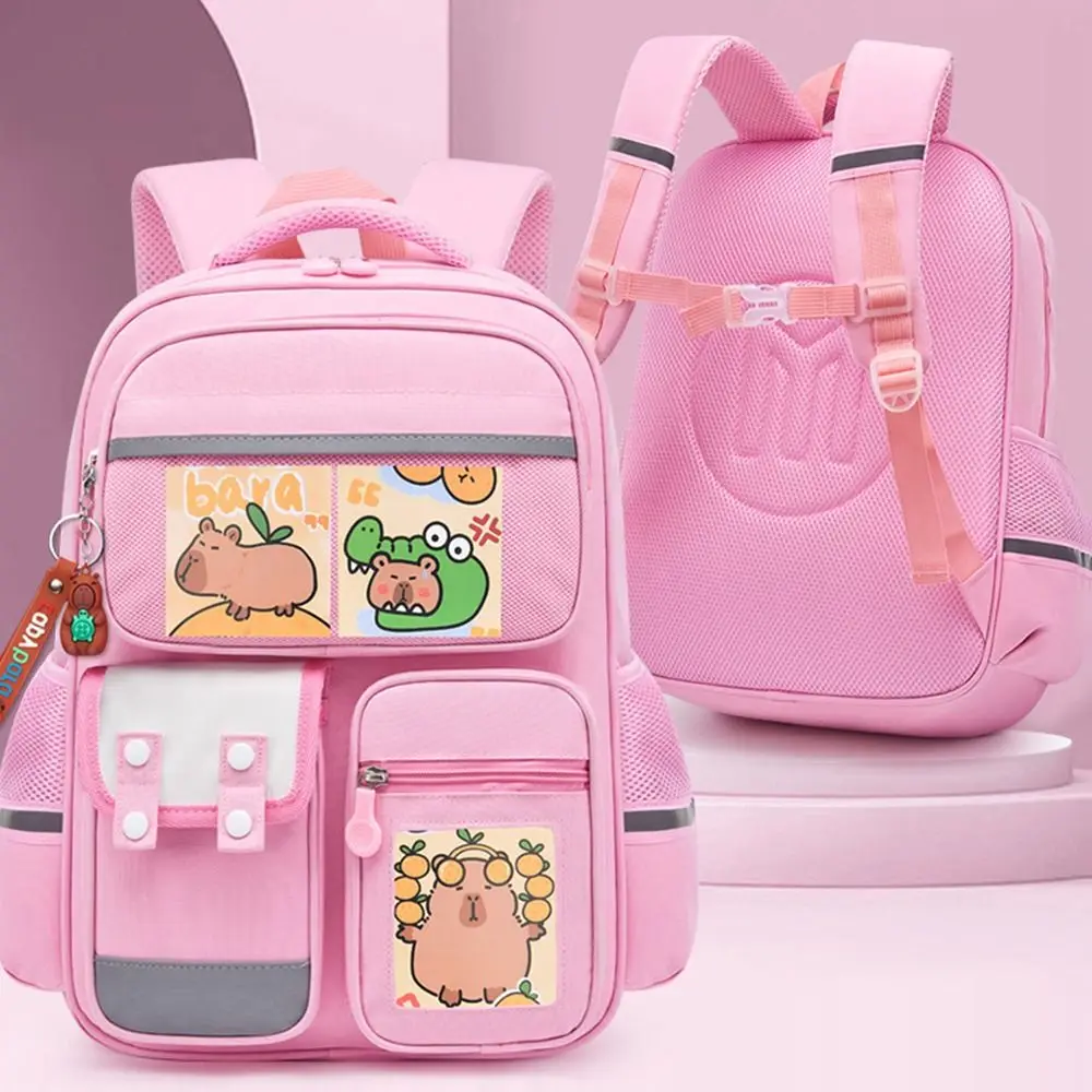 Multi-Compartment Capybara Backpack Waterproof Oxford Cloth Children's Shoulder Bag Multi Functional Large Capacity
