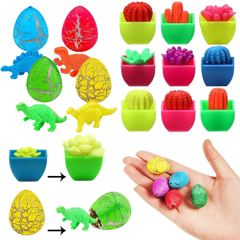10~20pcs Hatching Dinosaur Eggs Mini Cactus Succulent Simulation EVA Water Absorbing Expanding Toy Novel Toys Gift for Kids TMZ