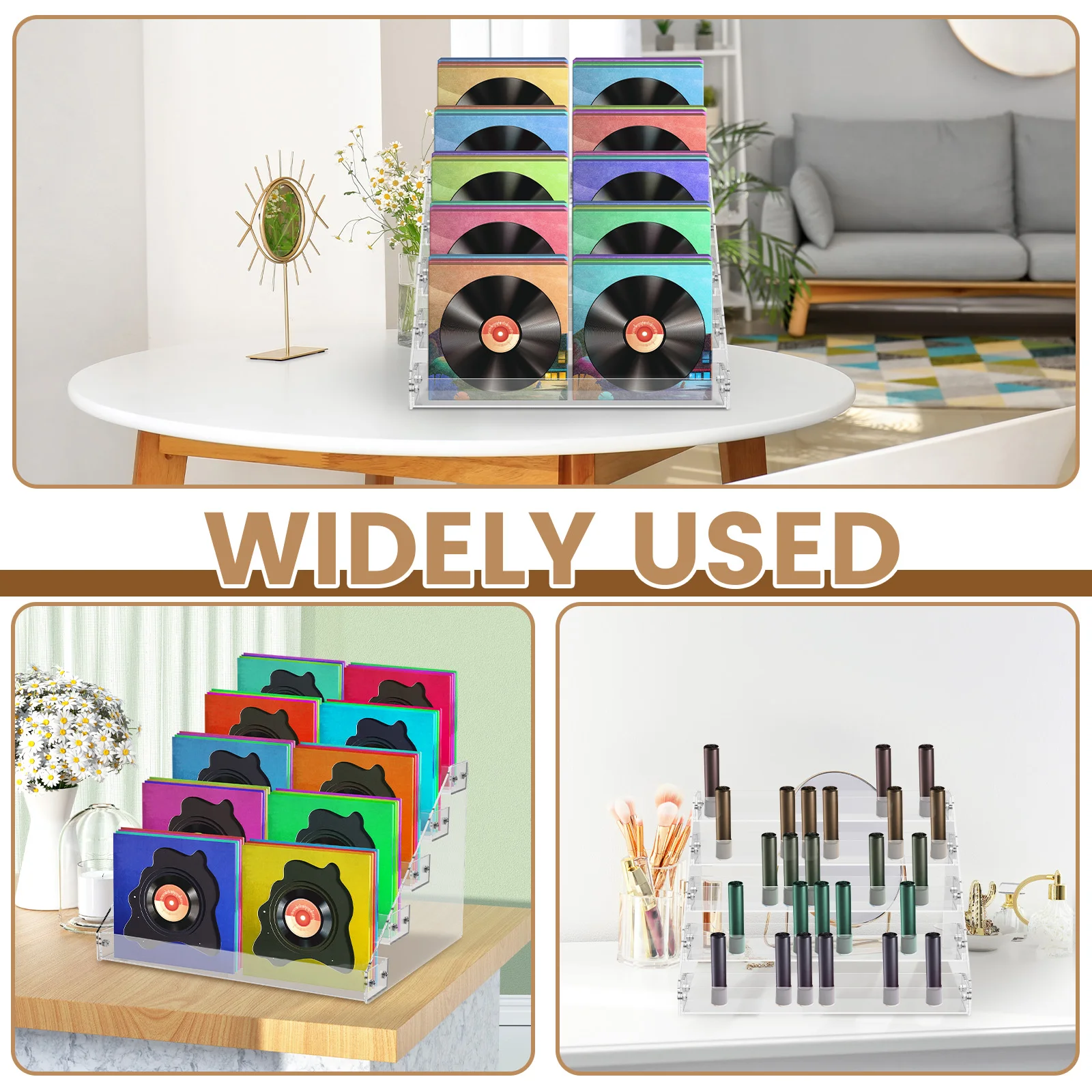 4/5-Layers Acrylic Display Stand Transparent Multi-purpose Organizer Shelf for Makeup Perfume Doll Figures CD DVD Display Rack