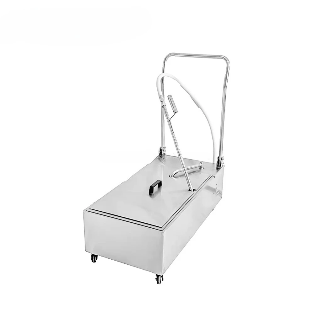 

CE Certified 48L/12.7Gal 1/2HP370W Mobile Frying Oil Filter Commercial Fryer Oil Filter Cart Machine Frying Oil Filtering System