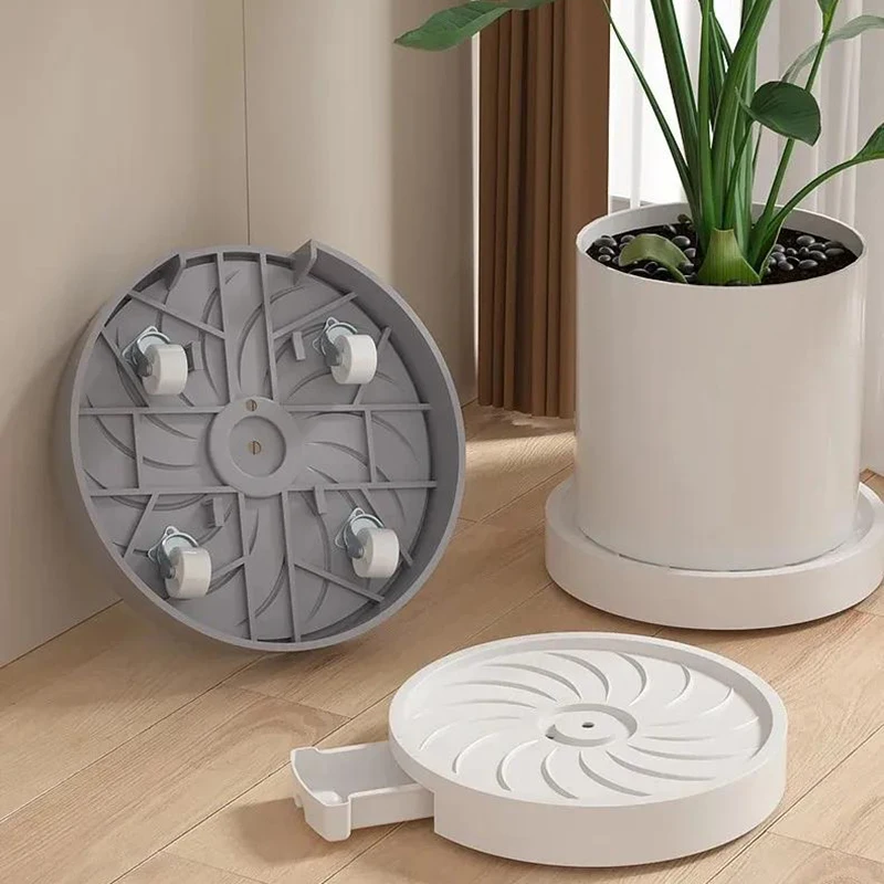 Mobile Flowerpot Tray with Wheels Plastic Universal Wheel Bracket Invisible Rolling Wheel Thickened Flowerpot Base Practical New